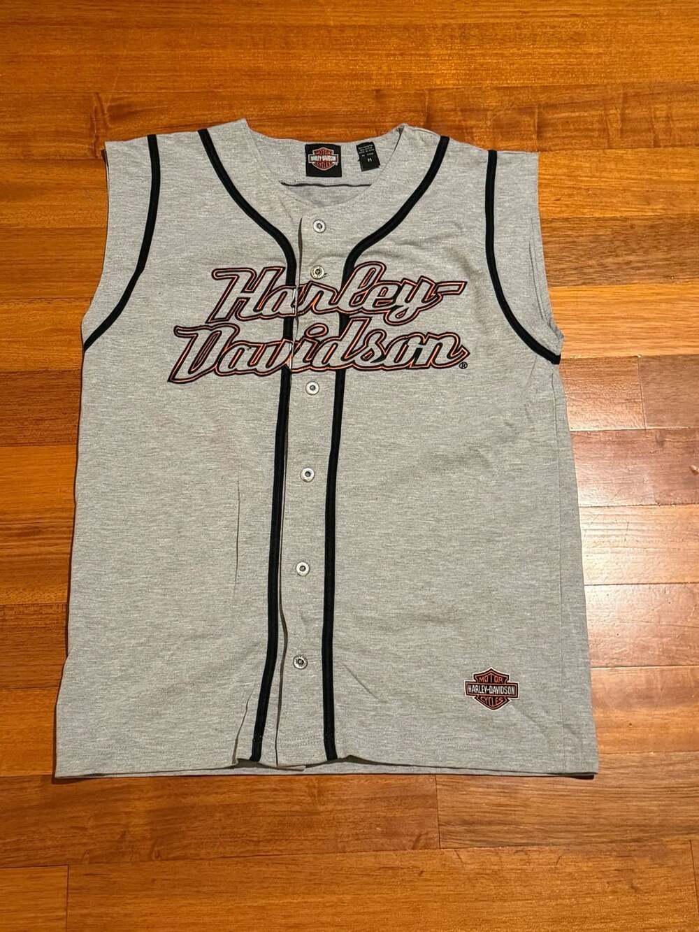 Harley-Davidson Sleeveless Baseball Jersey Size M Gray